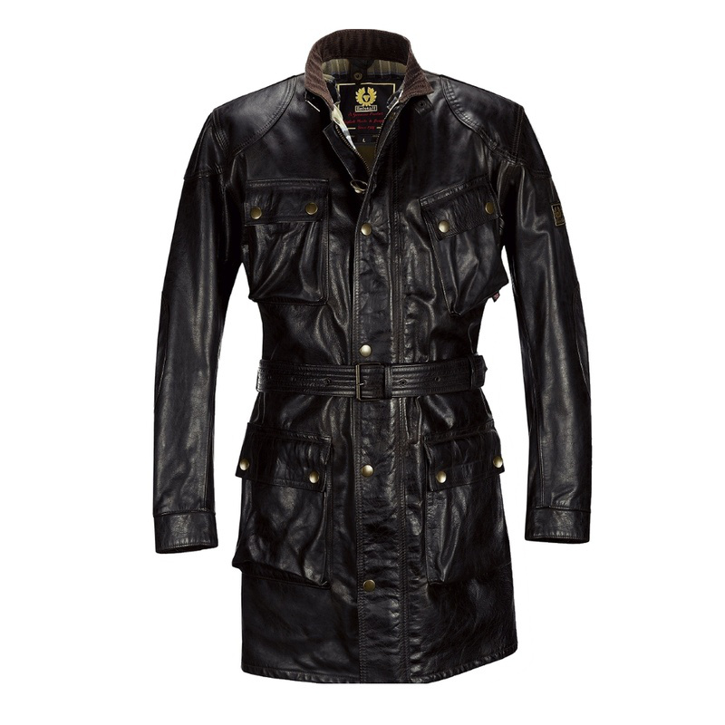 Manteau En Cuir Belstaff Homme Noir Pas Cher